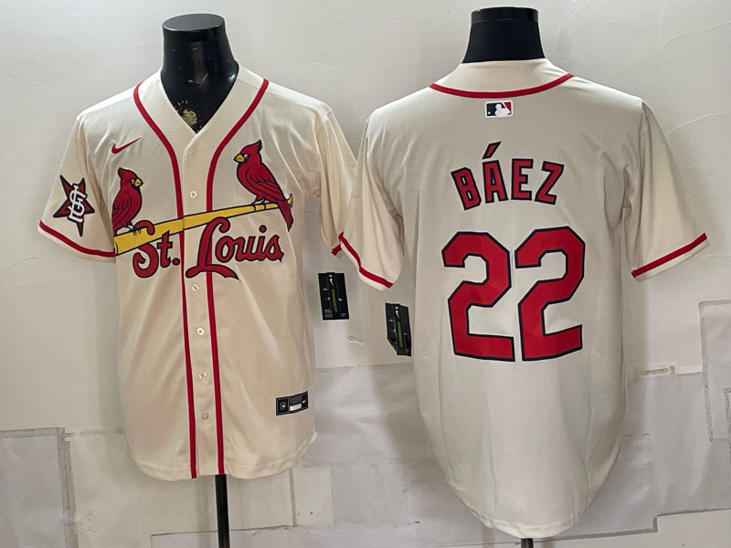 Men 2026 St.Louis Cardinals #22 Baez cream Nike MLB Jersey 0823003->st.louis cardinals->MLB Jersey